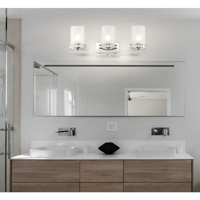 Fairfax Three-Light Bathroom Vanity Fixture - Chrome