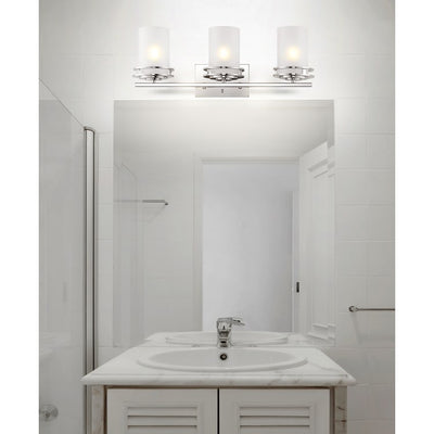 Fairfax Three-Light Bathroom Vanity Fixture - Chrome