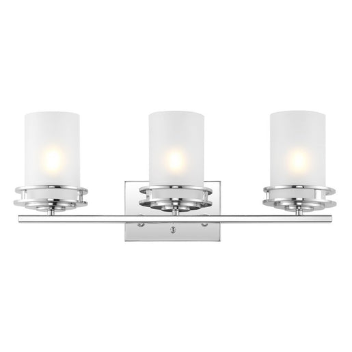 Fairfax Three-Light Bathroom Vanity Fixture - Chrome