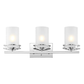 Fairfax Three-Light Bathroom Vanity Fixture - Chrome