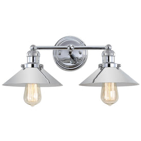 June Two-Light Bathroom Vanity Fixture - Chrome
