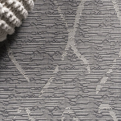 Madaba Moroccan Trellis 96"L x 26"W Indoor/Outdoor Runner Rug - Gray/Cream