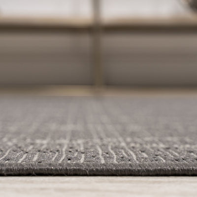 Madaba Moroccan Trellis 96"L x 26"W Indoor/Outdoor Runner Rug - Gray/Cream