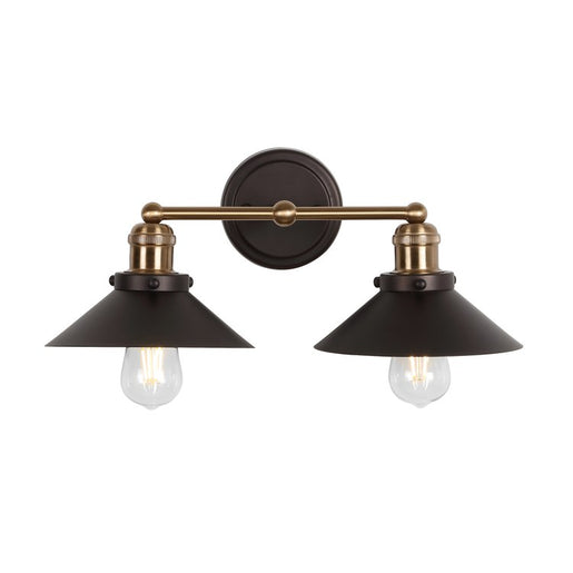 July Two-Light Bathroom Vanity Fixture - Oil Rubbed Bronze/Brass Gold