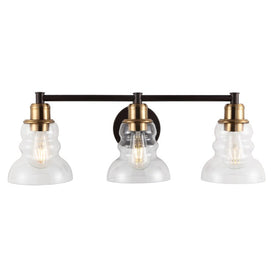Manhattan Three-Light LED Bathroom Vanity Fixture - Brass Gold and Oil Rubbed Bronze
