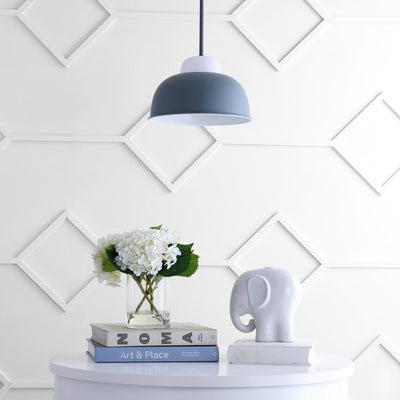 Simon Single-Light Pendant - Gray and White