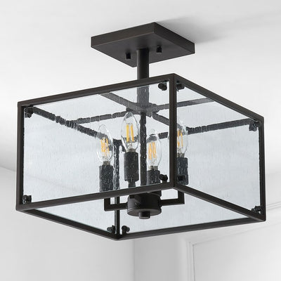 Paysan Four-Light LED Semi-Flush Mount Ceiling Fixture - Oil Rubbed Bronze