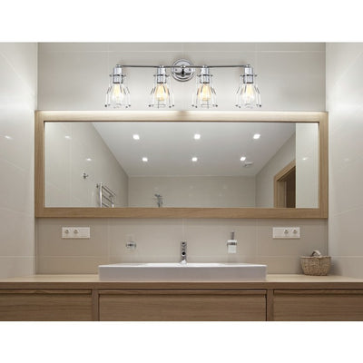 Evelyn Four-Light Bathroom Vanity Fixture - Chrome