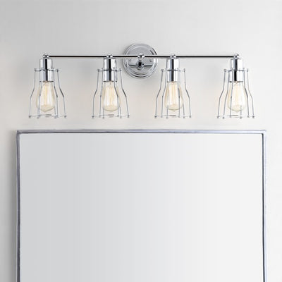 Evelyn Four-Light Bathroom Vanity Fixture - Chrome