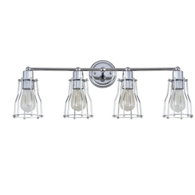Evelyn Four-Light Bathroom Vanity Fixture - Chrome