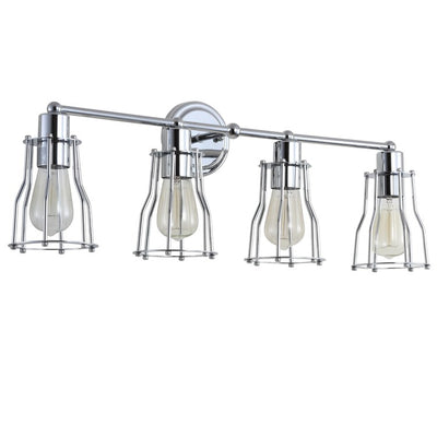 Evelyn Four-Light Bathroom Vanity Fixture - Chrome