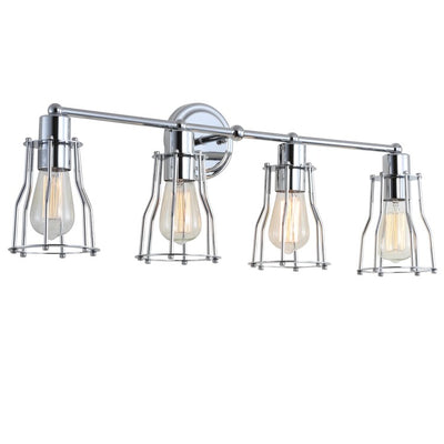 Evelyn Four-Light Bathroom Vanity Fixture - Chrome