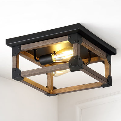Cheshire Two-Light LED Flush Mount Ceiling Fixture - Brown and Black