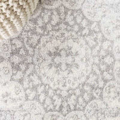 Scala Ornate Bohemian Medallion 60"L x 36"W Area Rug - Gray/Cream