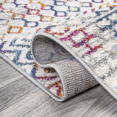 Arta Moroccan Vintage Geometric 120"L x 93"W Area Rug - Multi/Cream