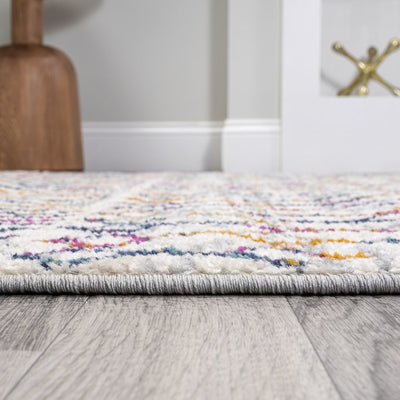 Arta Moroccan Vintage Geometric 120"L x 93"W Area Rug - Multi/Cream
