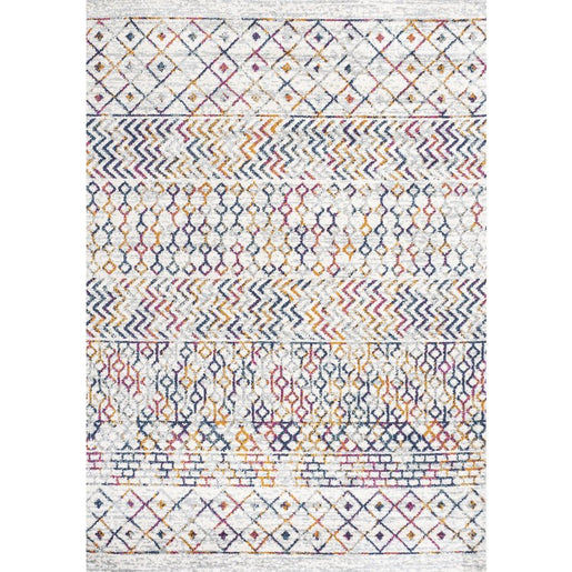 Arta Moroccan Vintage Geometric 120"L x 93"W Area Rug - Multi/Cream