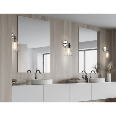 Evelyn Single-Light Bathroom Wall Sconce - Chrome