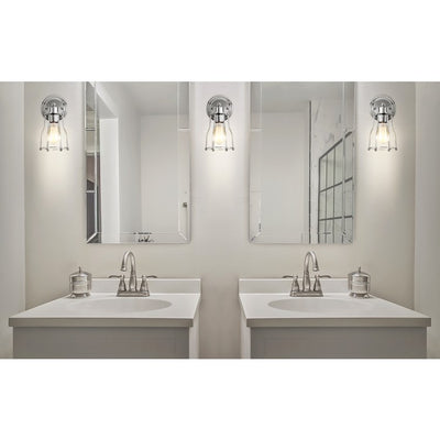 Evelyn Single-Light Bathroom Wall Sconce - Chrome