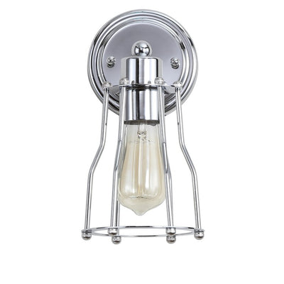 Evelyn Single-Light Bathroom Wall Sconce - Chrome