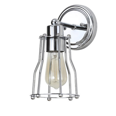 Evelyn Single-Light Bathroom Wall Sconce - Chrome