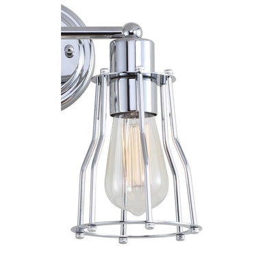 Evelyn Single-Light Bathroom Wall Sconce - Chrome