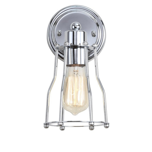 Evelyn Single-Light Bathroom Wall Sconce - Chrome