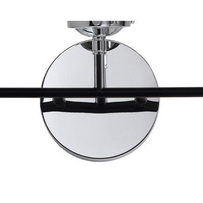 Caleb Three-Light Bathroom Vanity Fixture - Chrome and Black