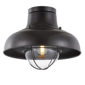 Cameron Single-Light Flush Mount Ceiling Fixture - Oil Rubbed Bronze