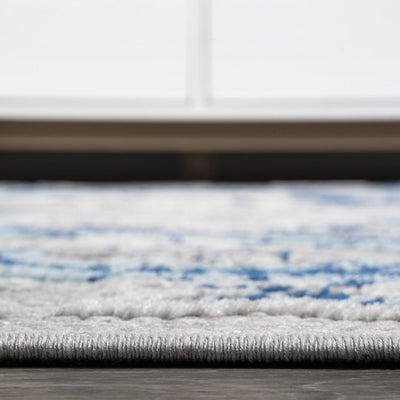 Gordes Paisley High-Low 72"L x 48"W Indoor/Outdoor Area Rug - Light Gray/Blue