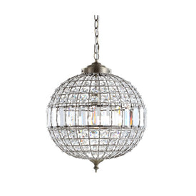 Georgina 16" Single-Light Pendant - Antique Brass and Clear