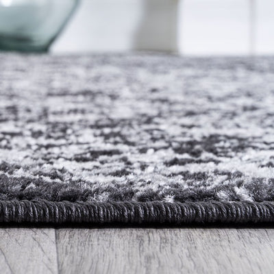 Modern Persian Boho Vintage Trellis 96"L x 27"W Runner Rug - Black/Ivory