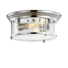 Lauren Two-Light LED Flush Mount Ceiling Fixture - Chrome