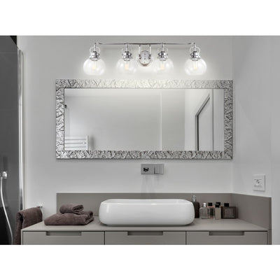 Shirley Four-Light Bathroom Vanity Fixture - Chrome and Clear