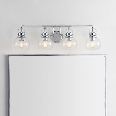 Shirley Four-Light Bathroom Vanity Fixture - Chrome and Clear