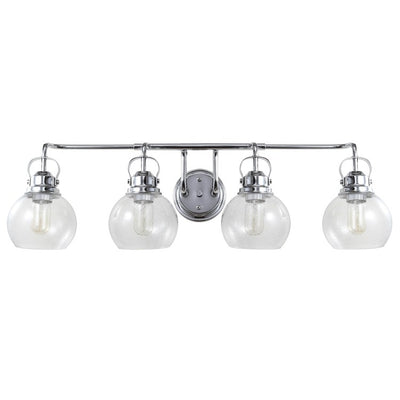 Shirley Four-Light Bathroom Vanity Fixture - Chrome and Clear
