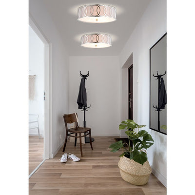 Aubrey Three-Light Flush Mount Ceiling Fixture - Chrome