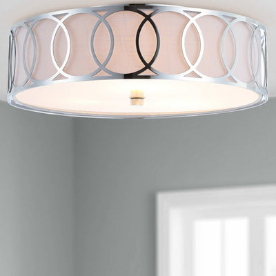 Aubrey Three-Light Flush Mount Ceiling Fixture - Chrome