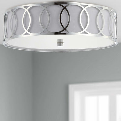 Aubrey Three-Light Flush Mount Ceiling Fixture - Chrome