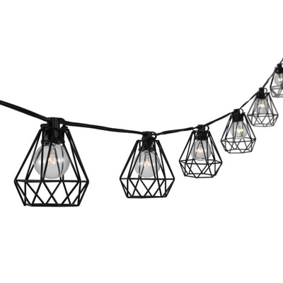 Shaiky 10 ft. Ten-Light Indoor/Outdoor String Light - Black