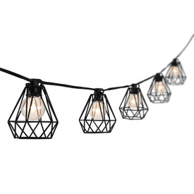 Shaiky 10 ft. Ten-Light Indoor/Outdoor String Light - Black