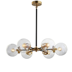 Caleb Six-Light Pendant - Black and Brass Gold