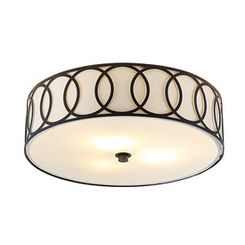 Aubrey Three-Light Flush Mount Ceiling Fixture - Oil Rubbed Bronze