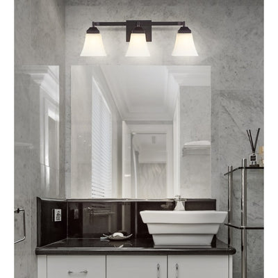 Staunton Three-Light Bathroom Vanity Fixture - Oil Rubbed Bronze