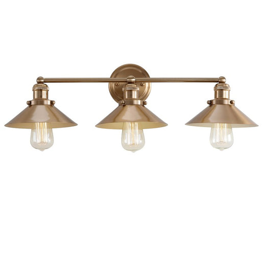 August Three-Light Bathroom Vanity Fixture - Brass Gold