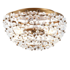 Isabelle Two-Light Flush Mount Ceiling Fixture - Antique Gold