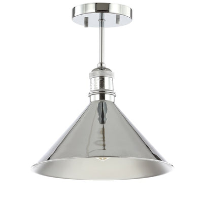 Nick Single-Light Semi-Flush Mount Ceiling Fixture - Chrome