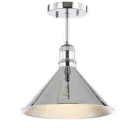 Nick Single-Light Semi-Flush Mount Ceiling Fixture - Chrome