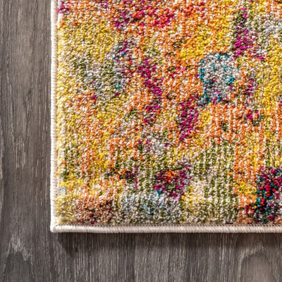 Contemporary POP Modern Abstract 91"L x 63"W Area Rug - Multi/Yellow