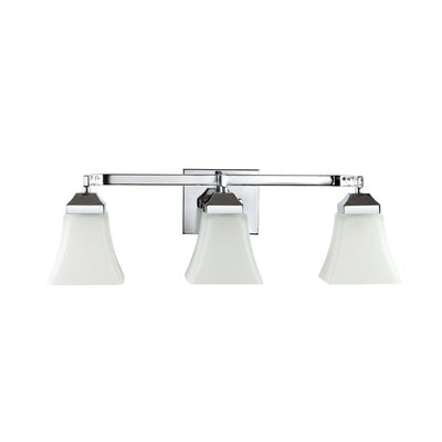 Staunton Three-Light Bathroom Vanity Fixture - Chrome